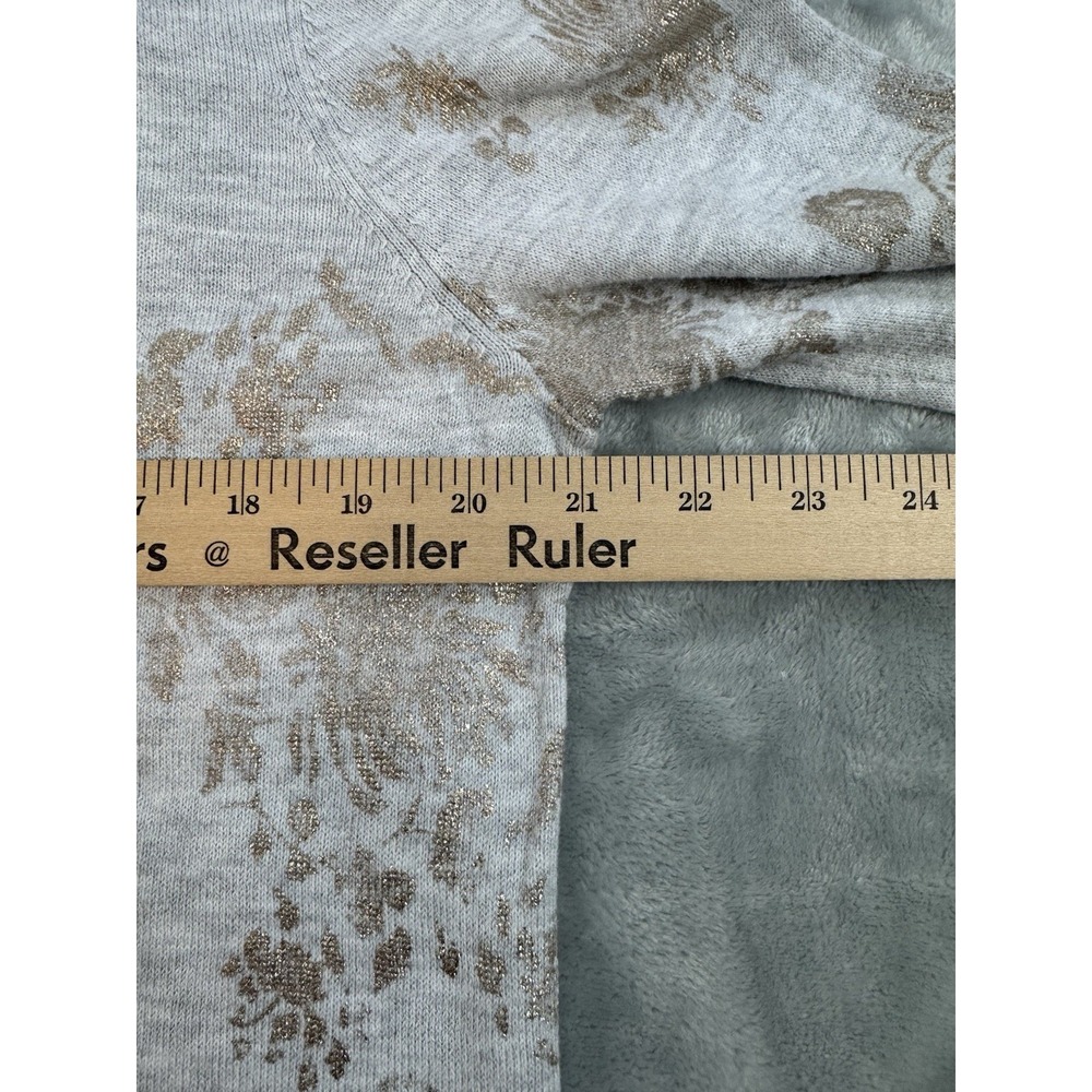 Lucky Brand Sweater Women's Large Gray Paisley Lined Casual - Picture 7 of 9